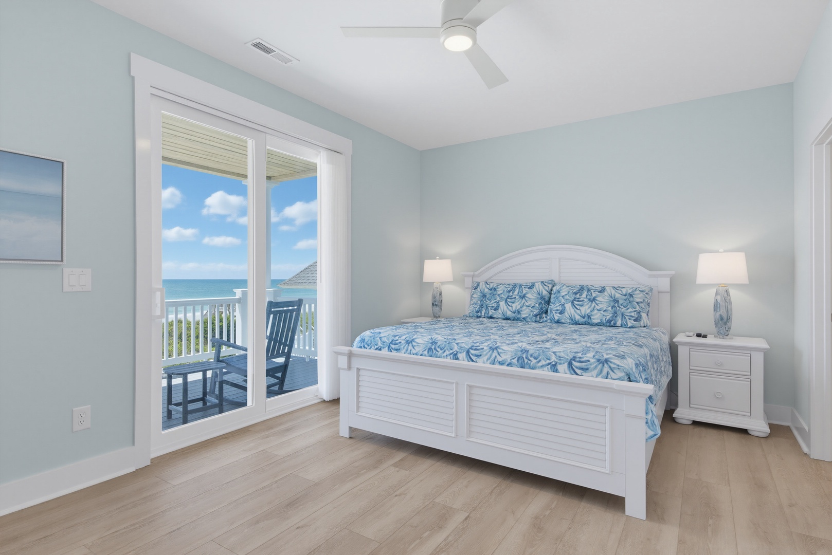 Blue Balcony Bedroom