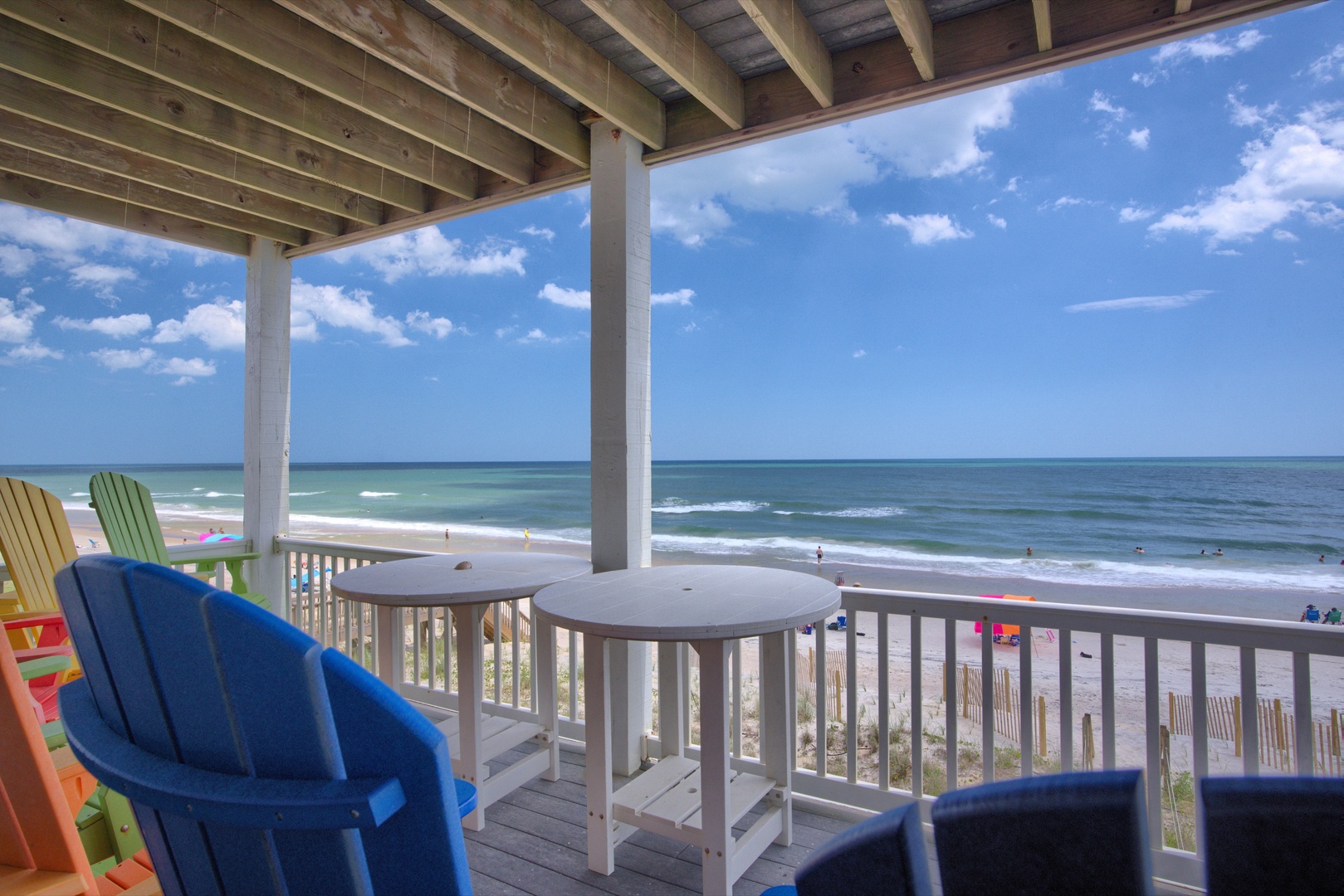 Covered ocean deck
