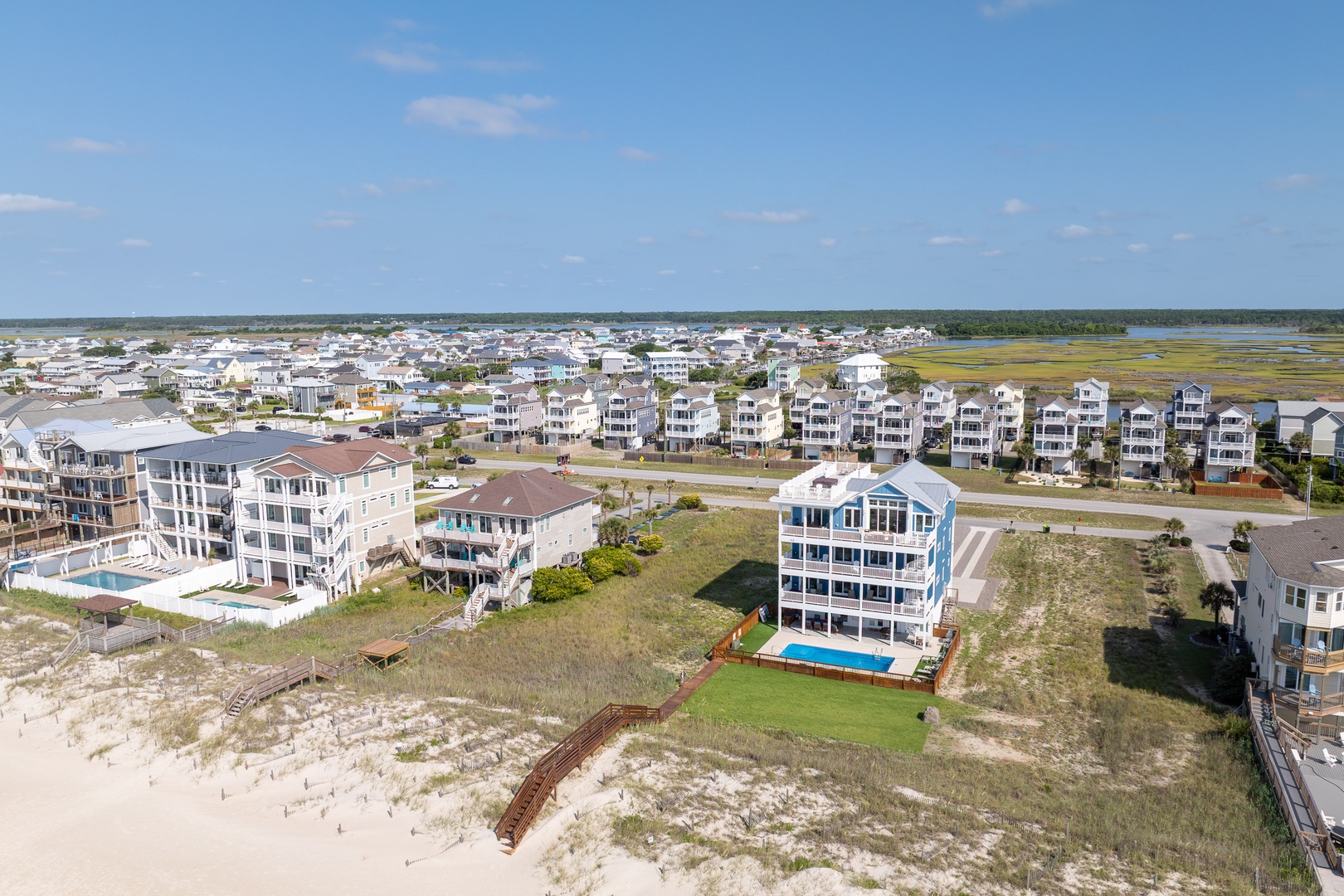 Aerial neighborhood view