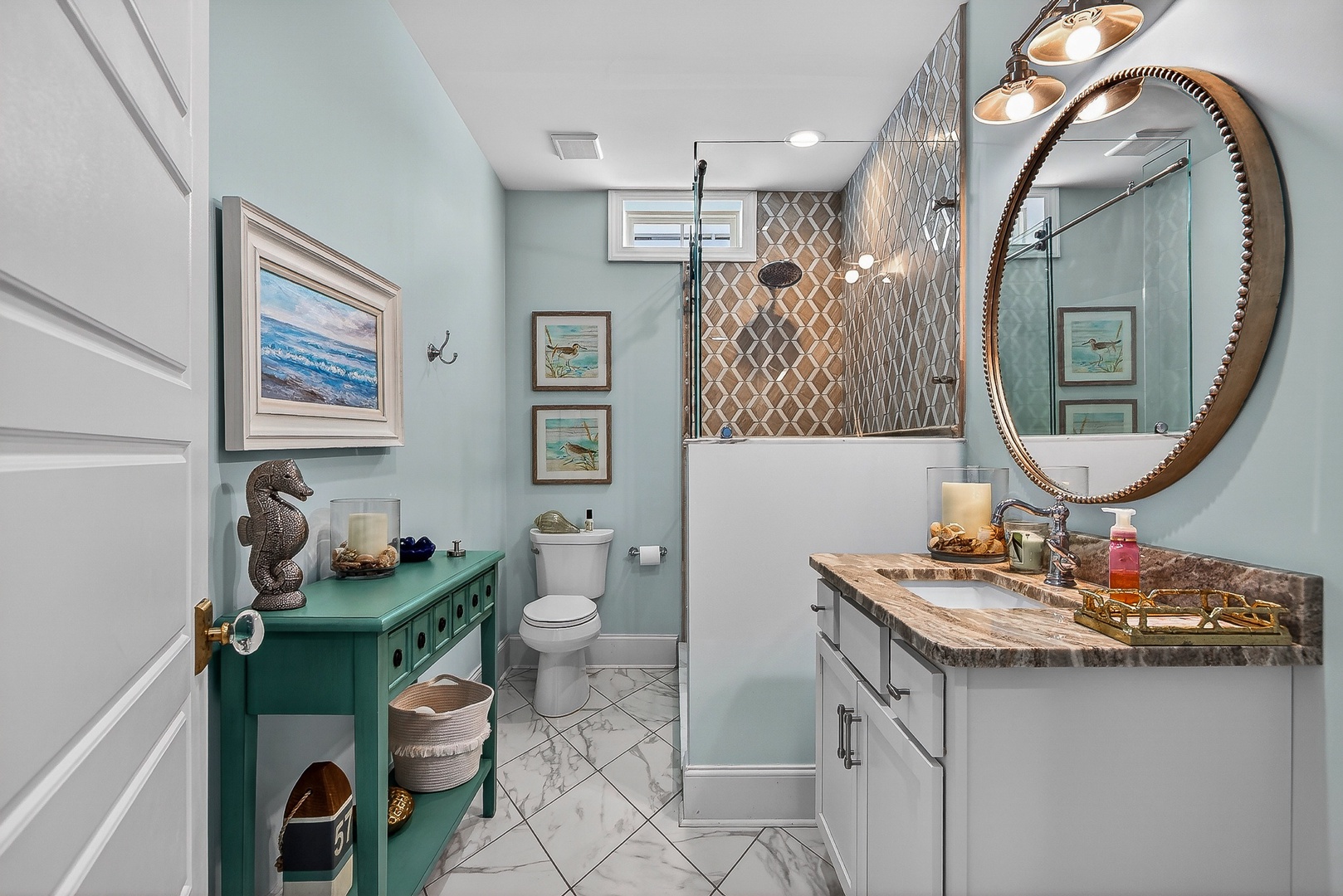 Mosaic-tile bathroom