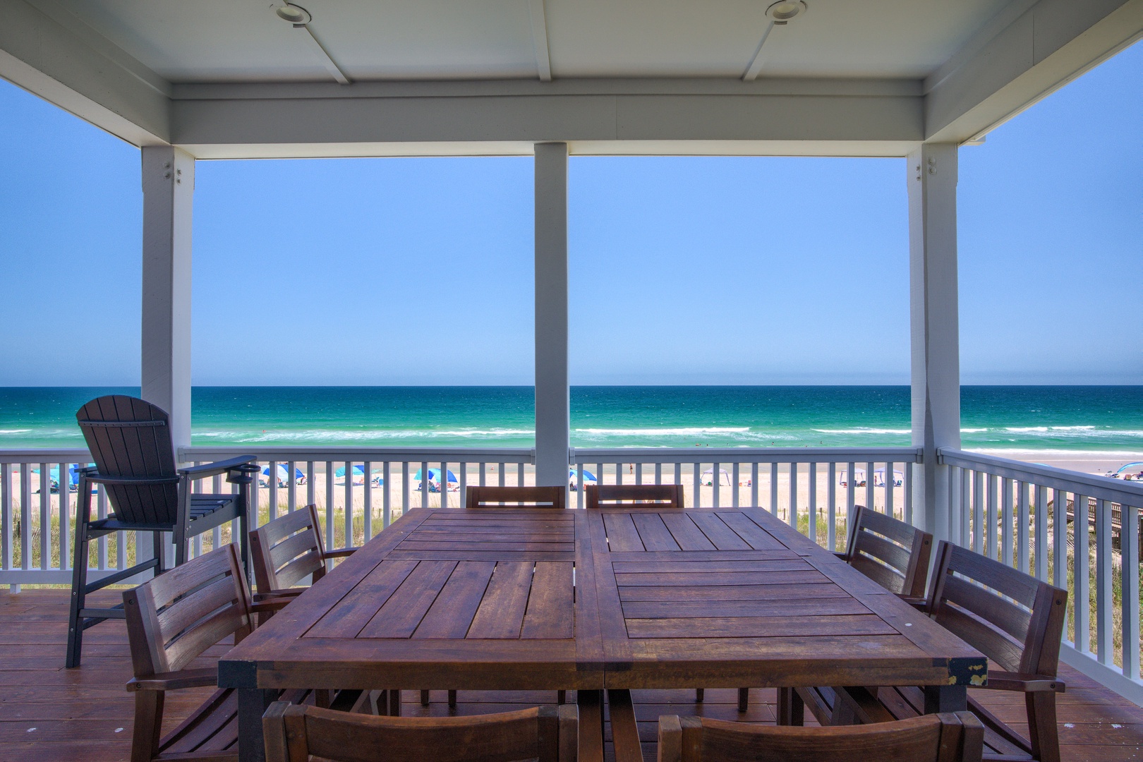 Covered ocean deck