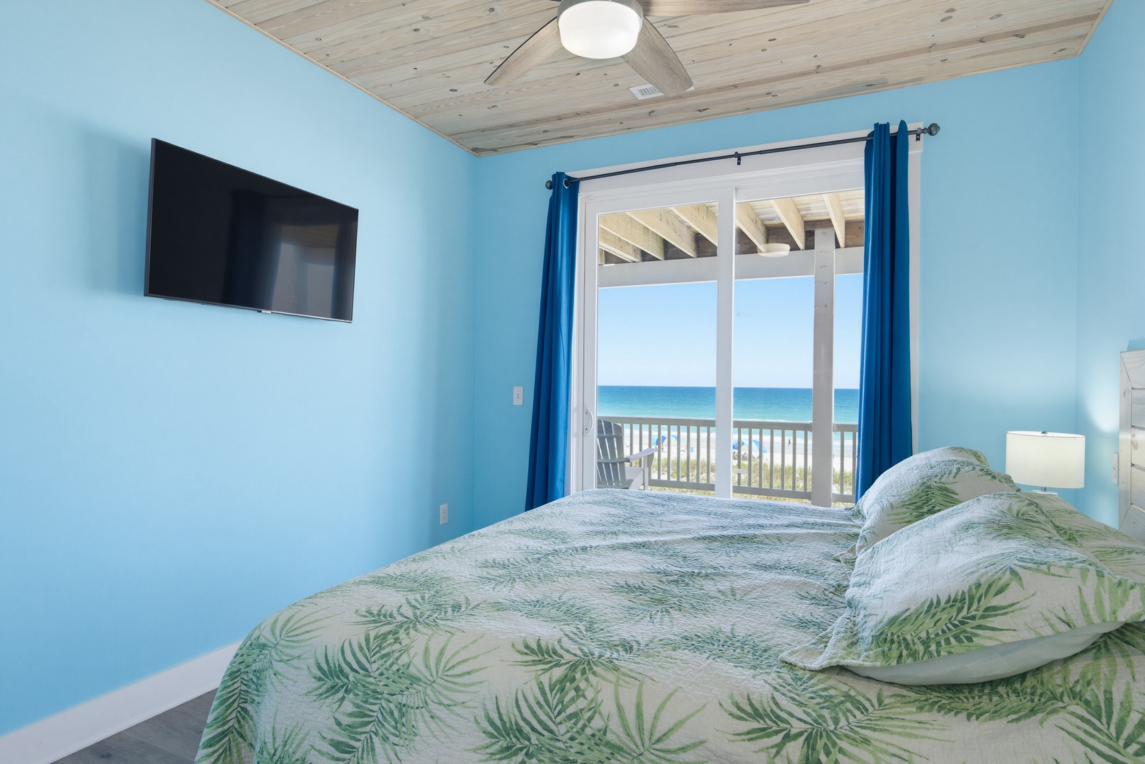 Green bedroom television