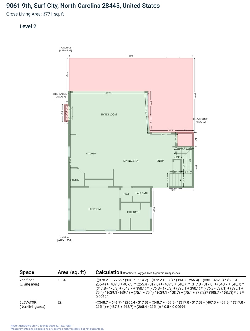 Second-level floor plan