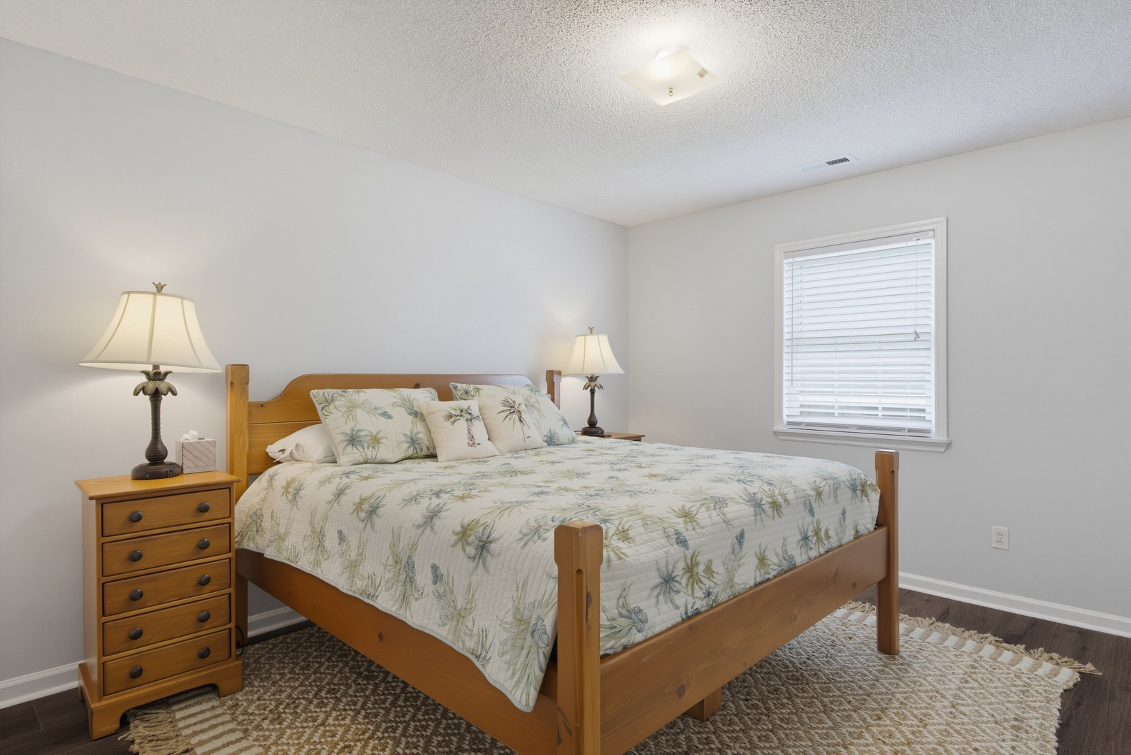 Wood Bed Bedroom Angle