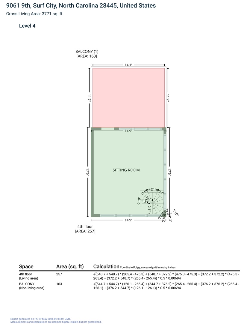 Fourth-level floor plan