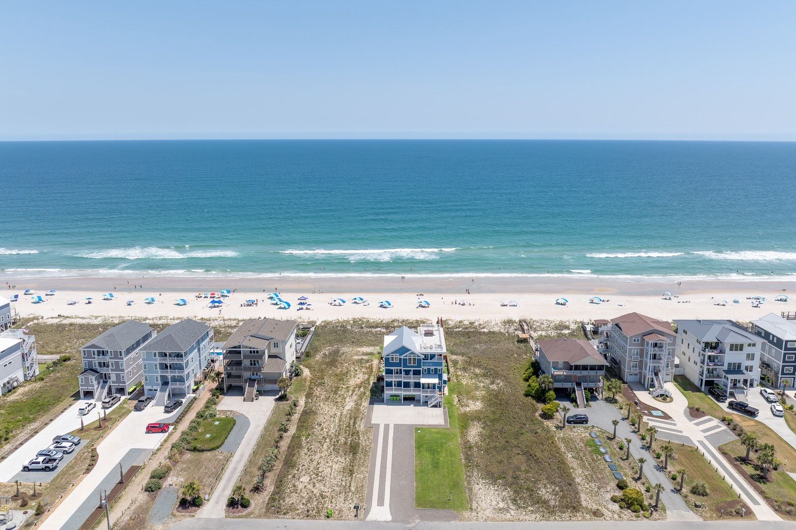 Beach neighborhood aerial