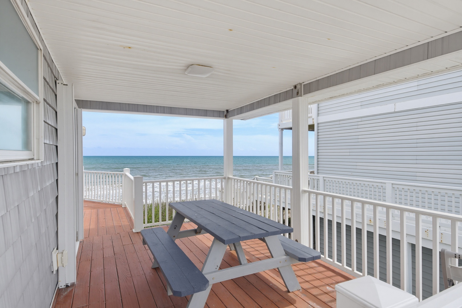 Covered oceanfront deck