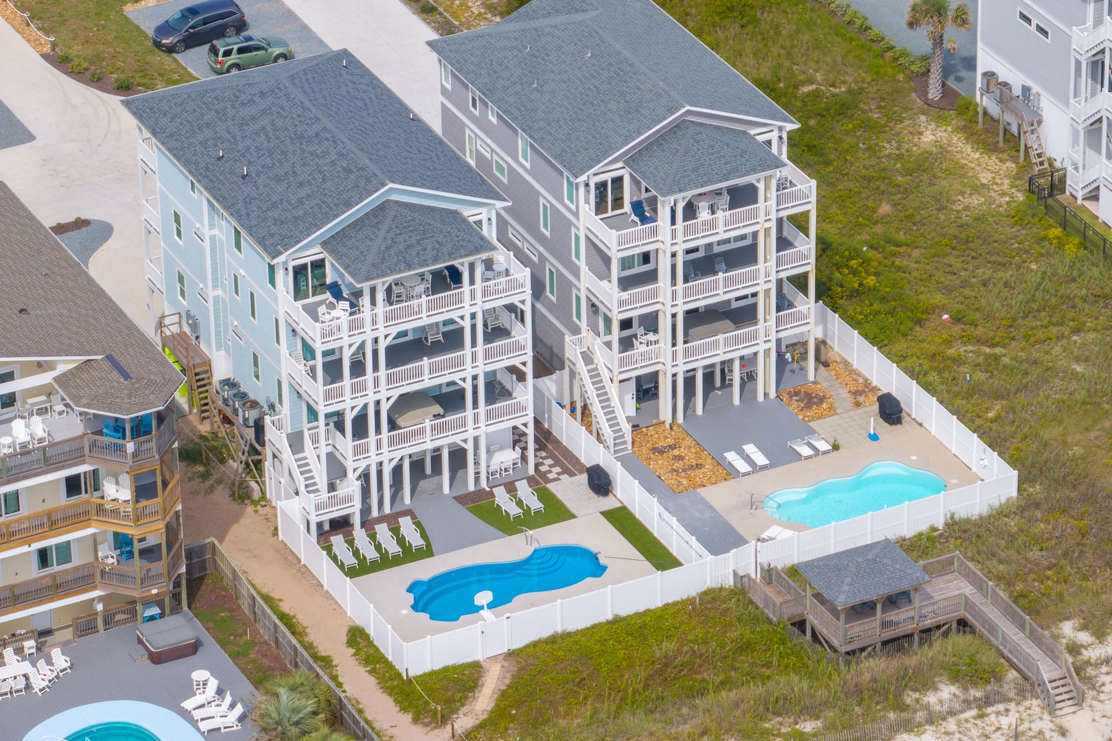 Aerial pool and beach
