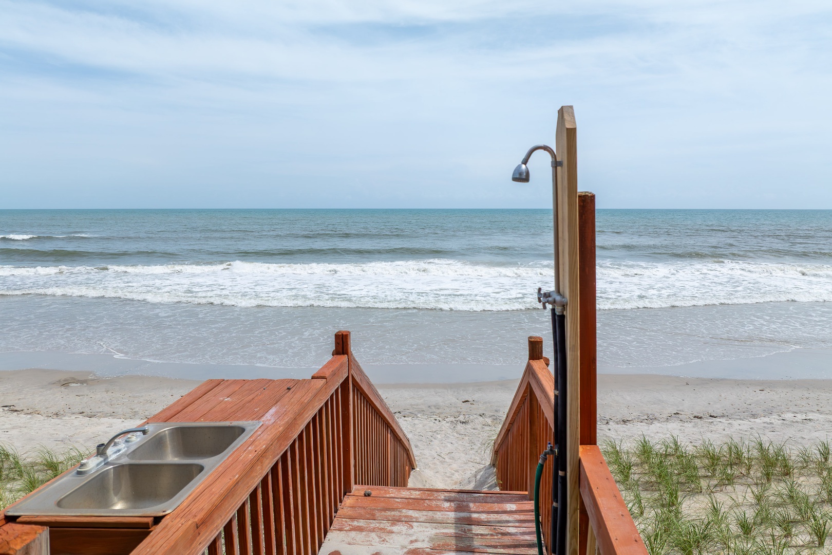 Oceanfront outdoor shower