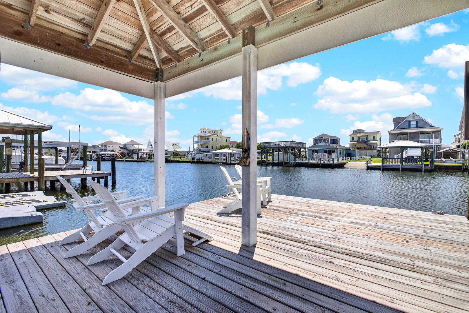 Covered dock seating