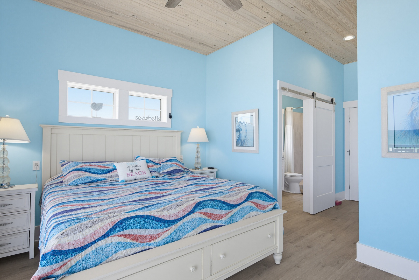 Blue bedroom view
