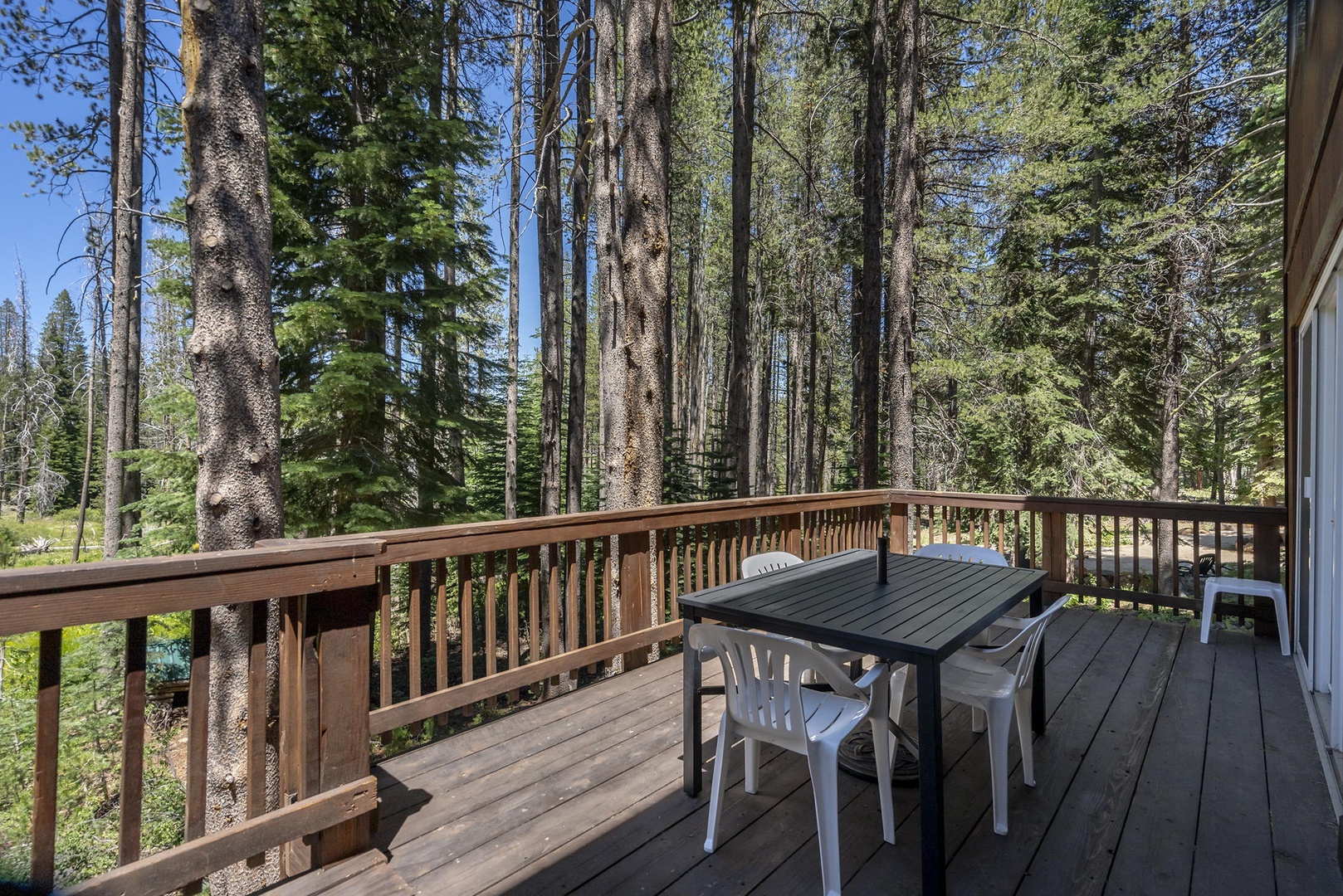 Back patio: 
Donner Lake Vacation Lodge