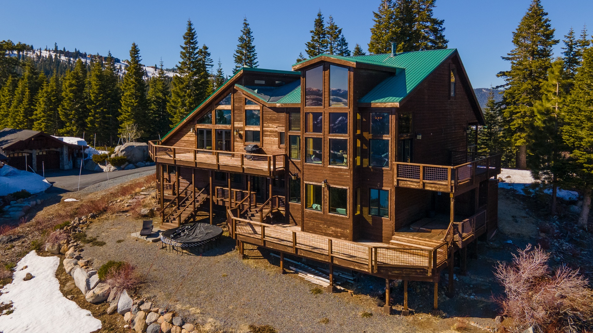 Aerial View of back of house: Lakeview Mountaintop Chateau