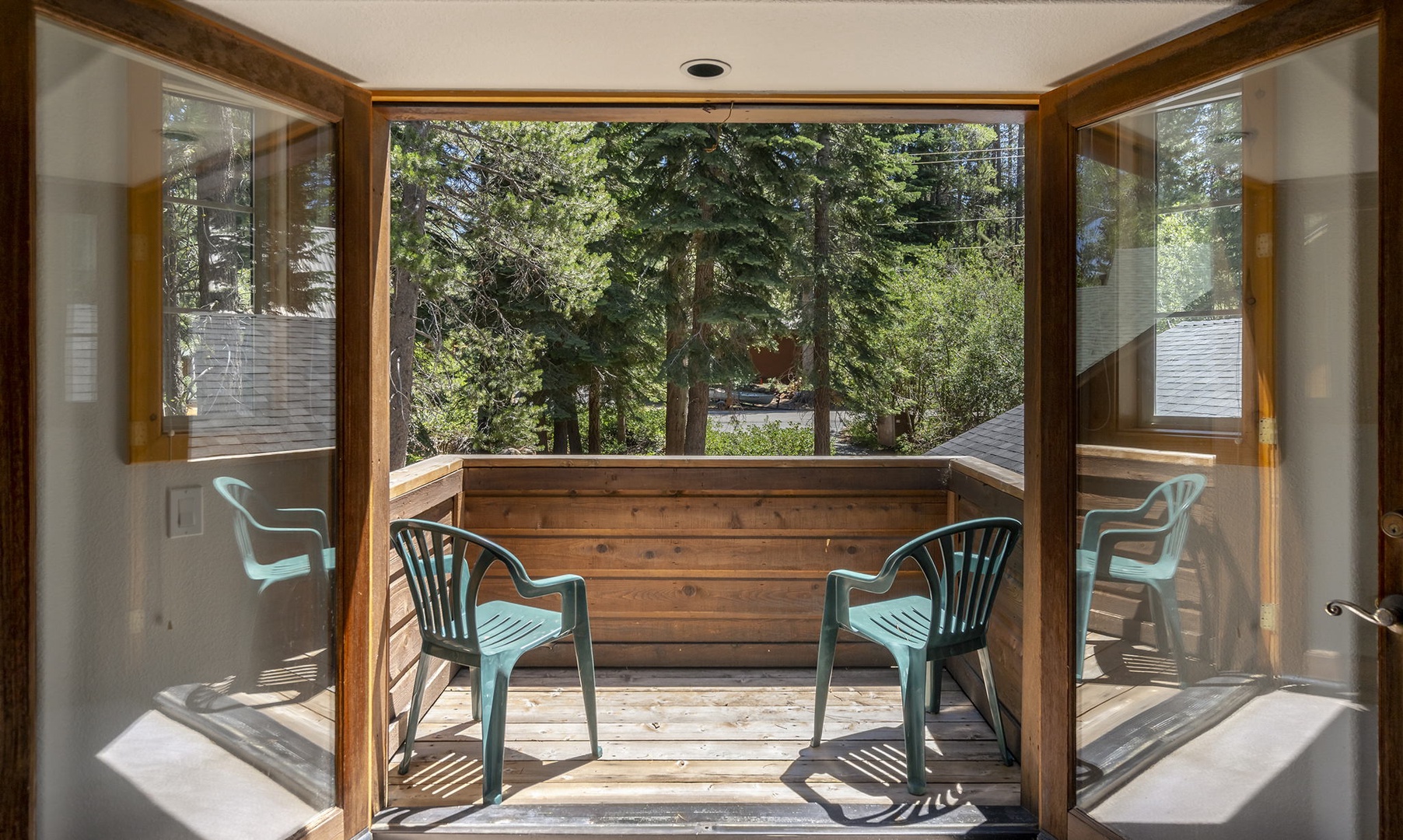 Private master bedroom patio: 
Donner Lake Vacation Lodge
