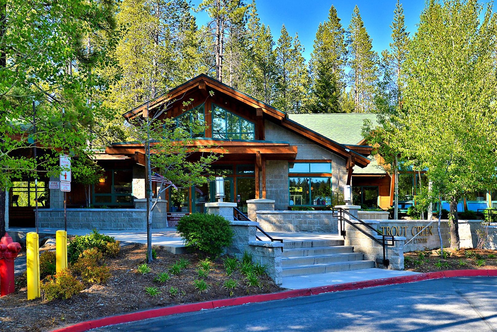 Outside the Trout Creek Rec Center: Wolfgang Vacation Cabin