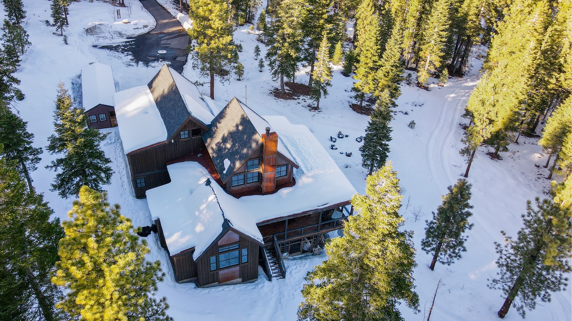 Aerial View of Home: Private Secluded Valley View Oasis