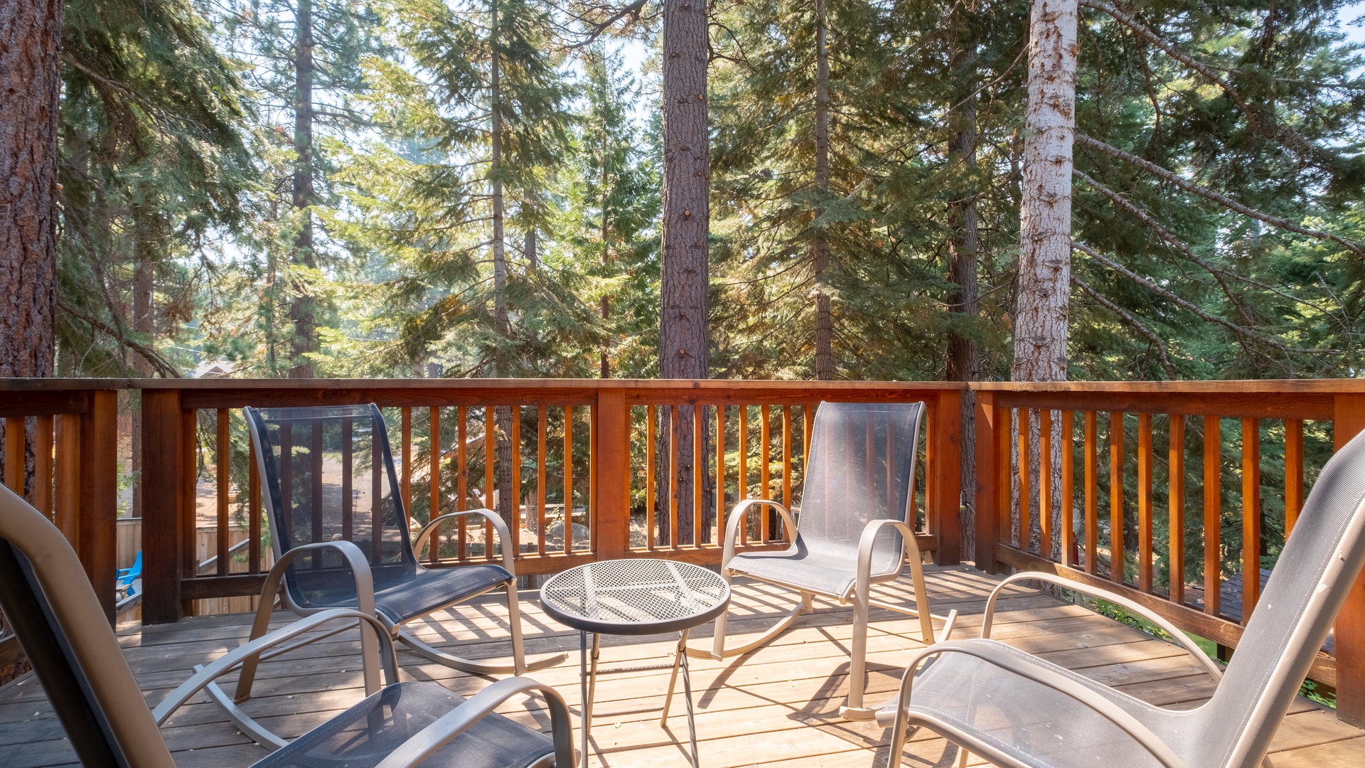 Upstairs Back Patio: North Lake Tahoe Vacation Lodge
