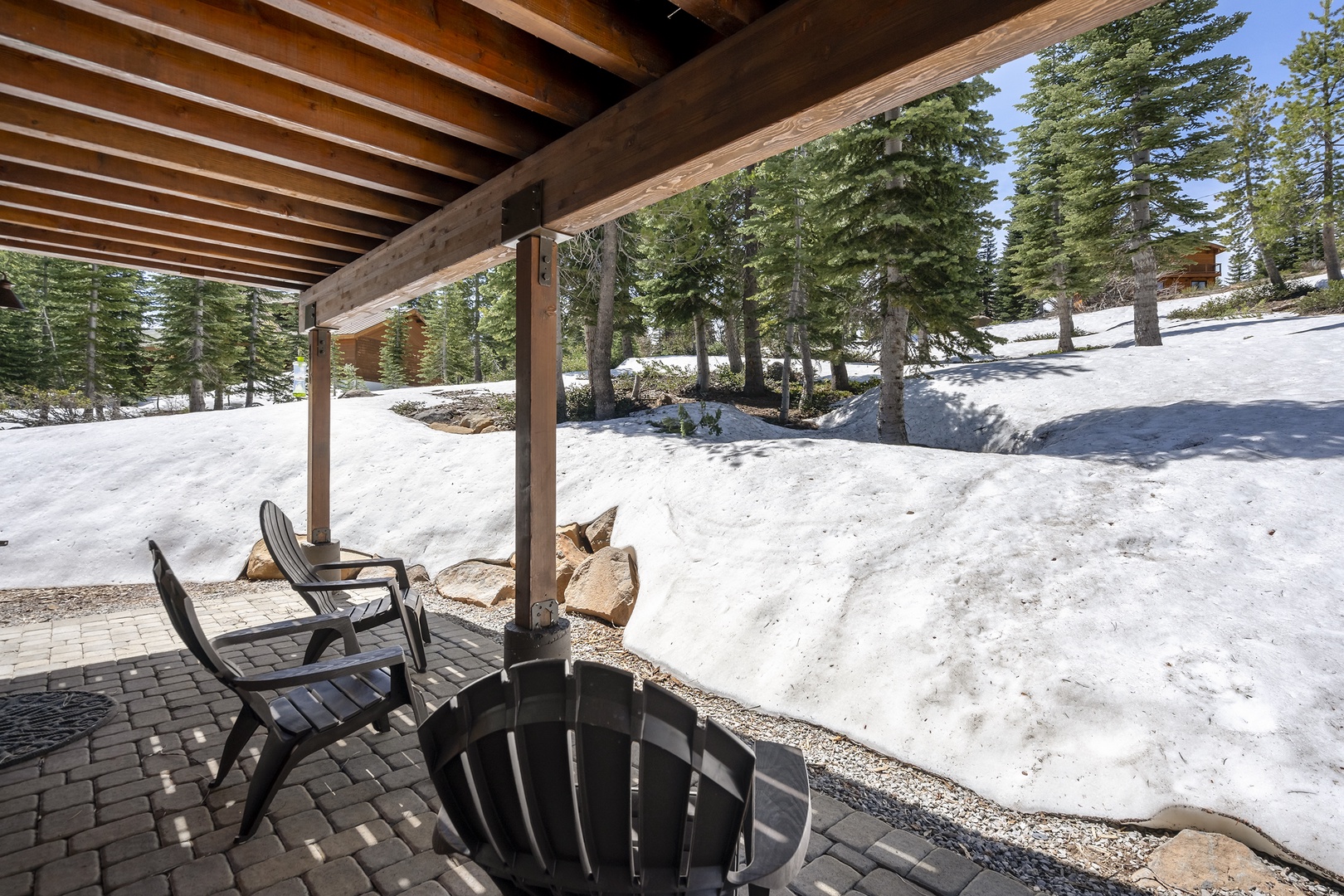 Downstairs back Patio: Mountain View Lodge