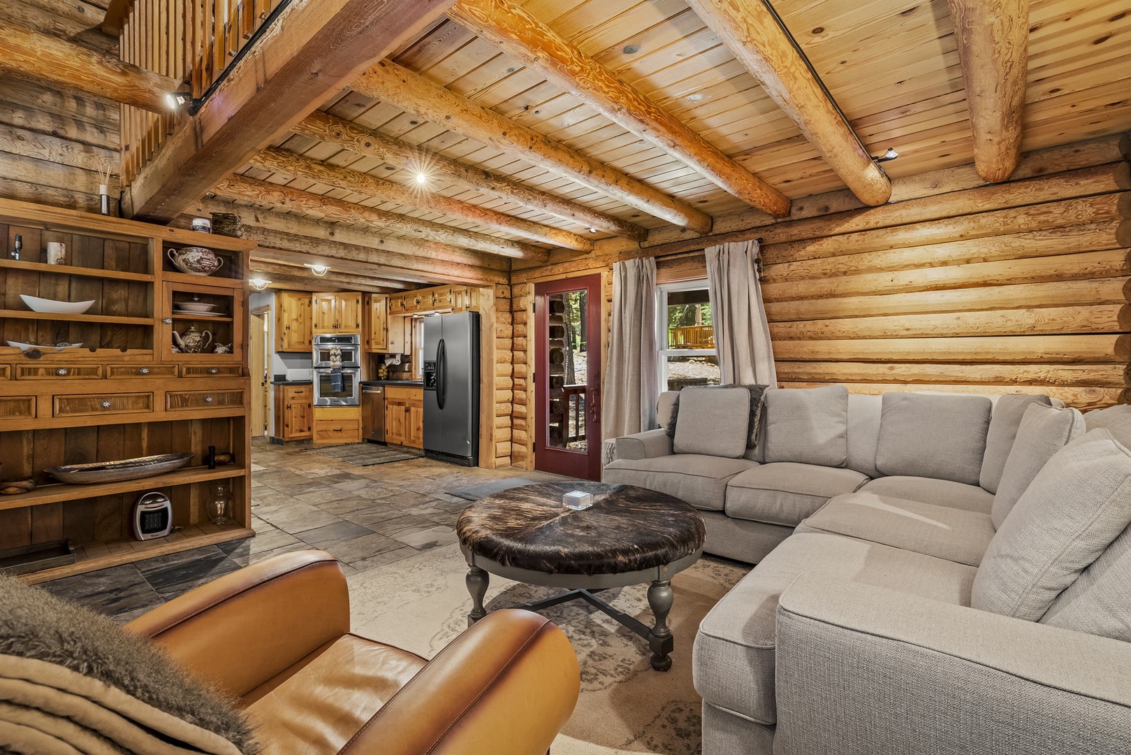 Front Living room: Tahoe Donner Log Cabin