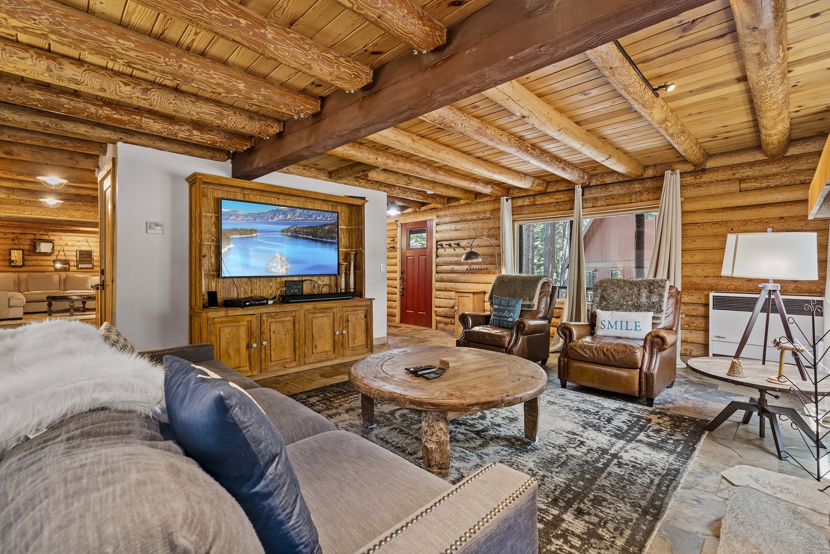 TV Room: Tahoe Donner Log Cabin