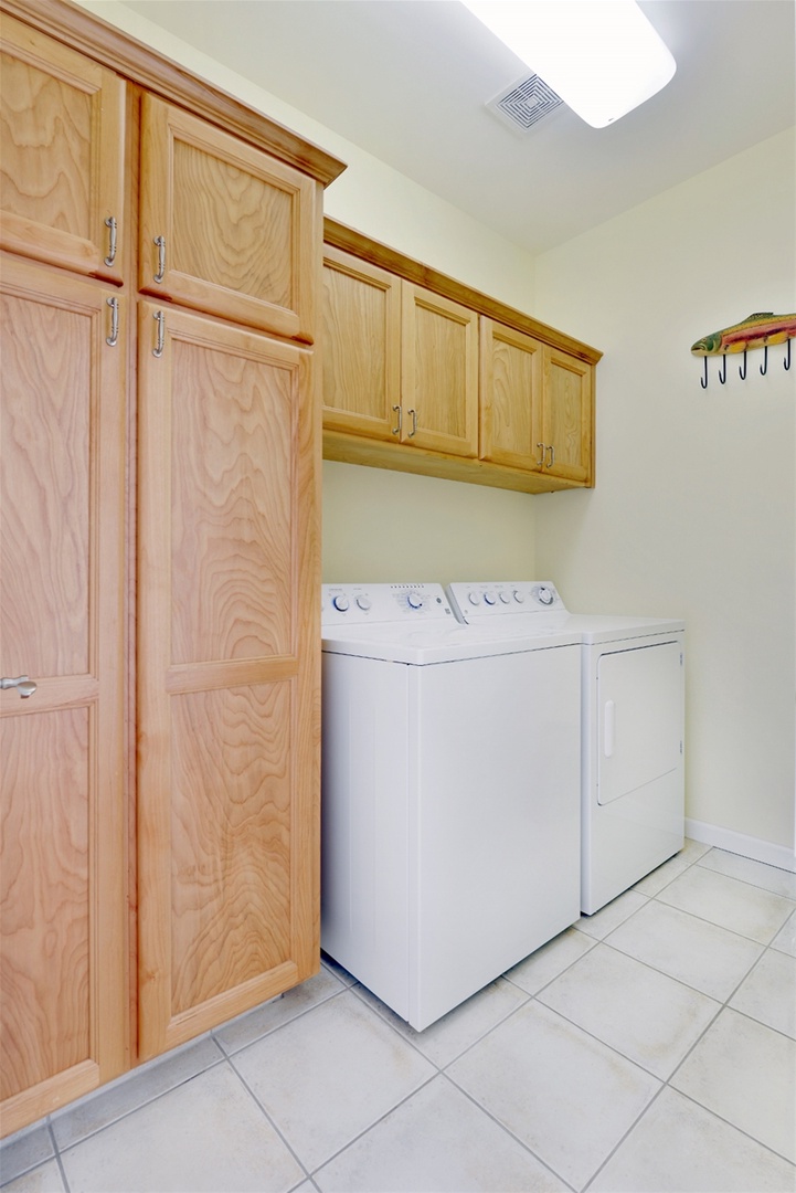 Full size washer and dryer available