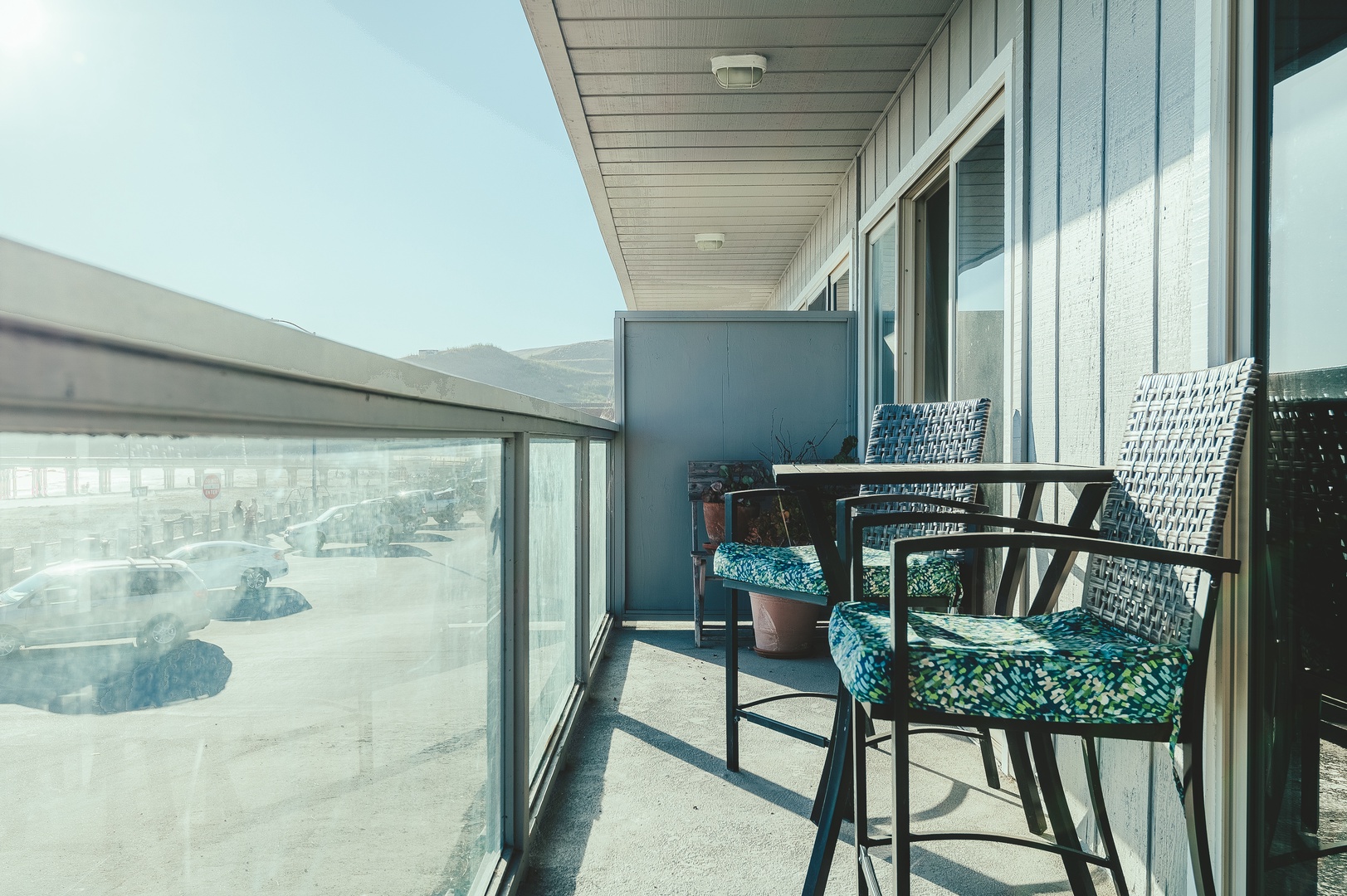 Relax on your private balcony with comfortable seating