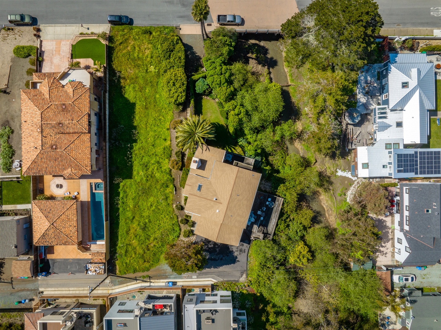 Using the alley way behind the home offers easier garage and home access.