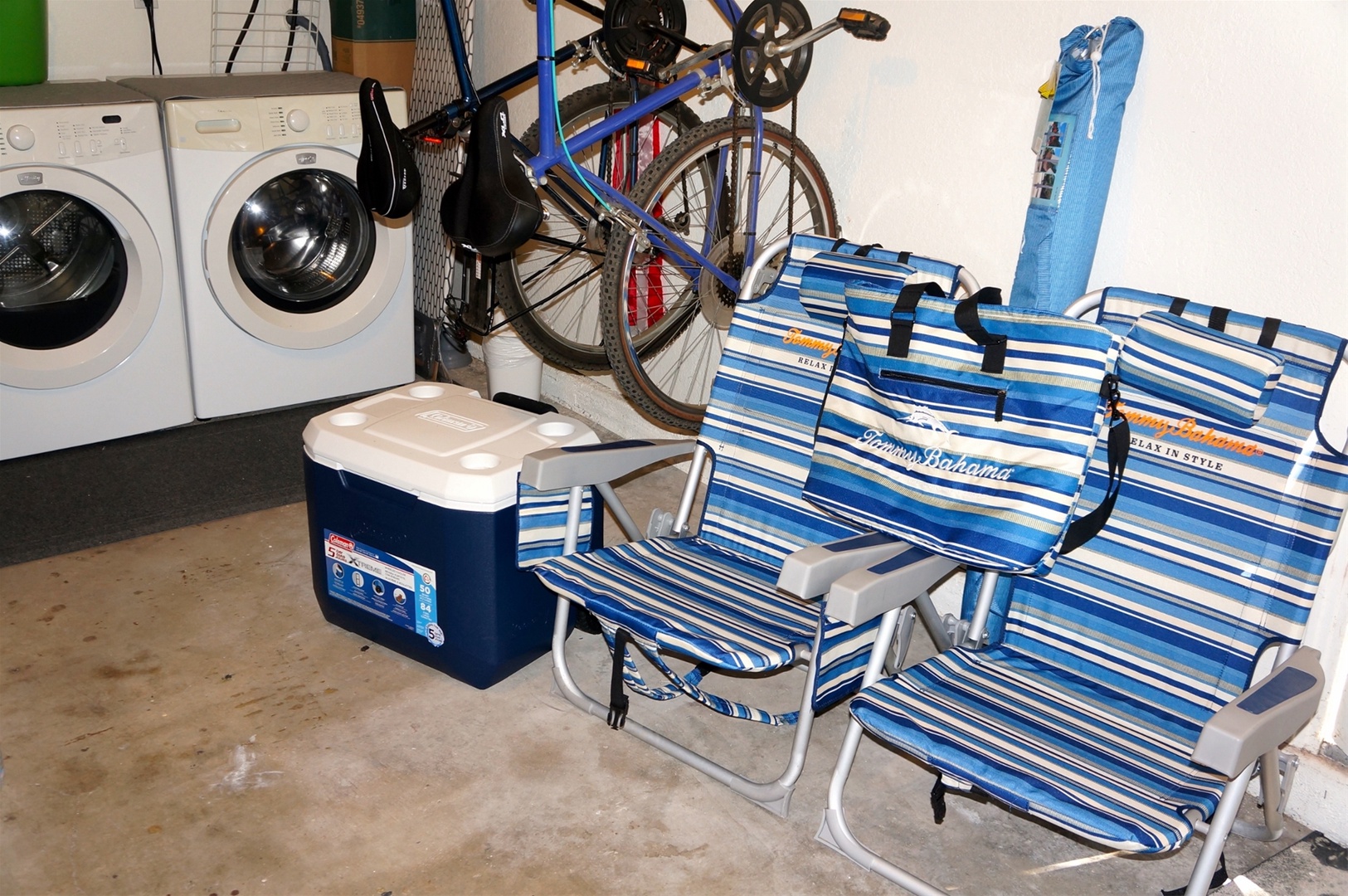 2 Bicycles and beach equipment for you to use.