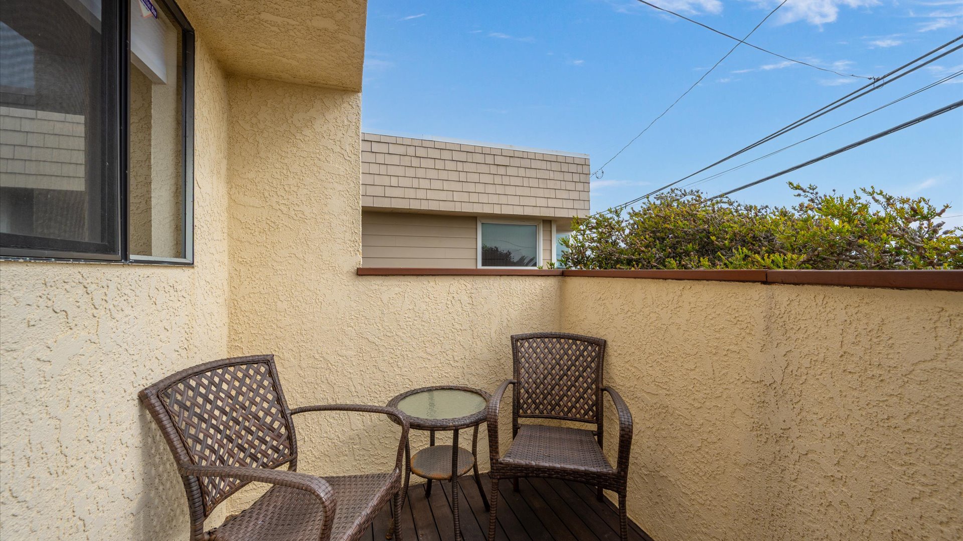 Patio located off the living area with seating
