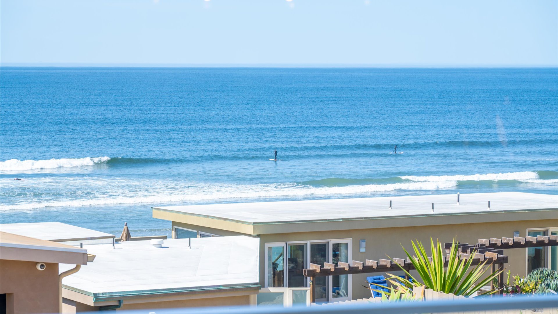 Enjoy views of the ocean including the locals taking on the surf