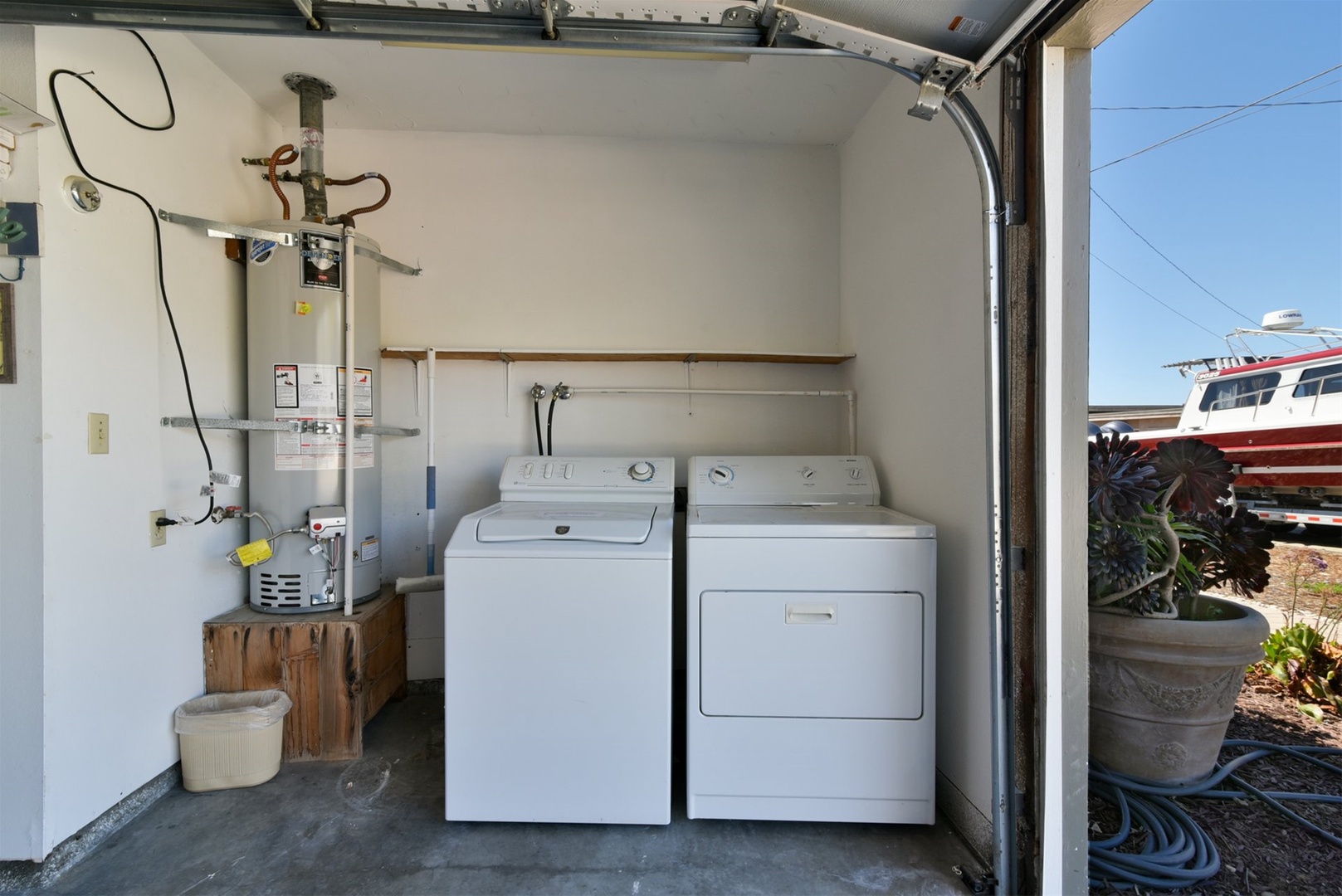 Washer and Dryer located in the Garage for your own personal use.