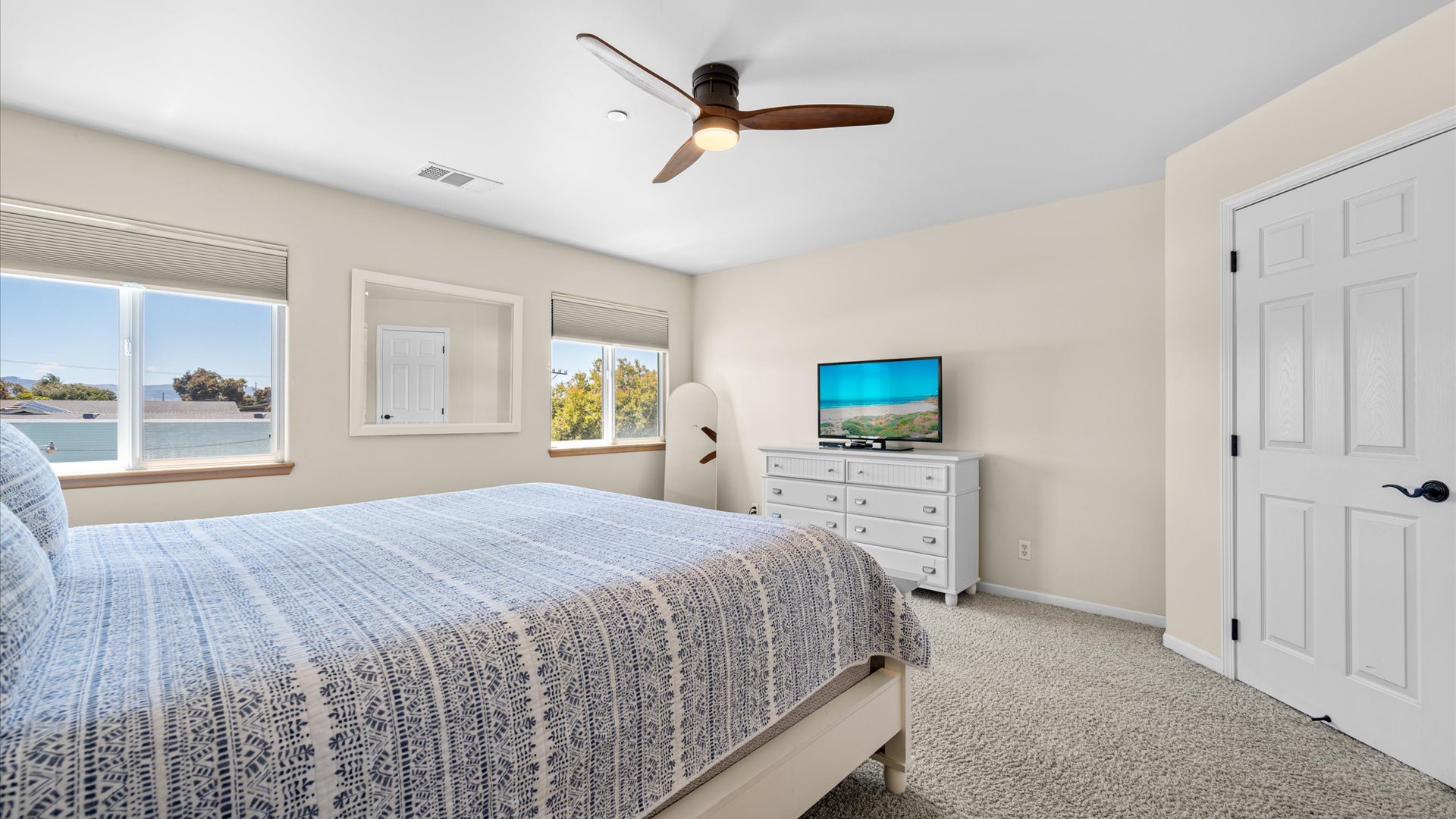Master bedroom also features a flat screen TV
