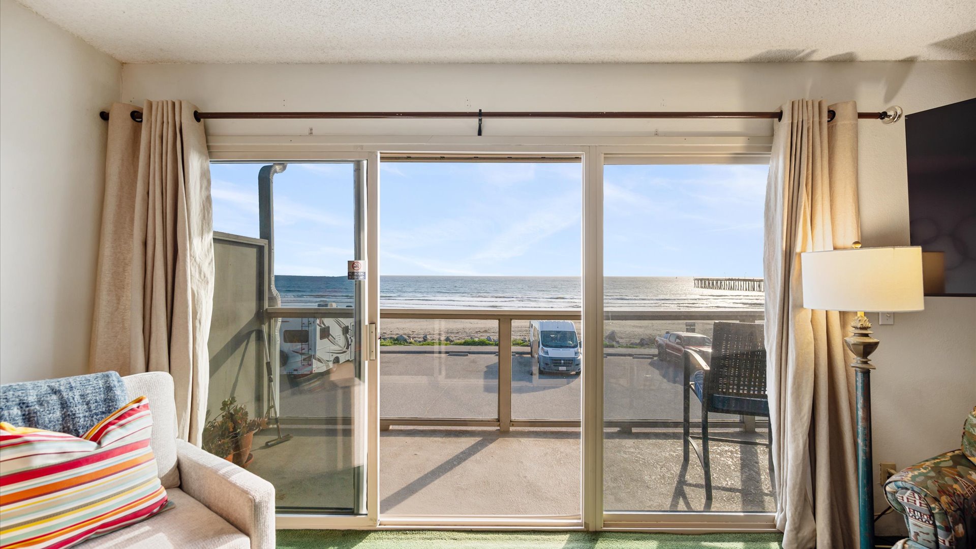 These are the views right from your living room with access to the oceanfront  balcony