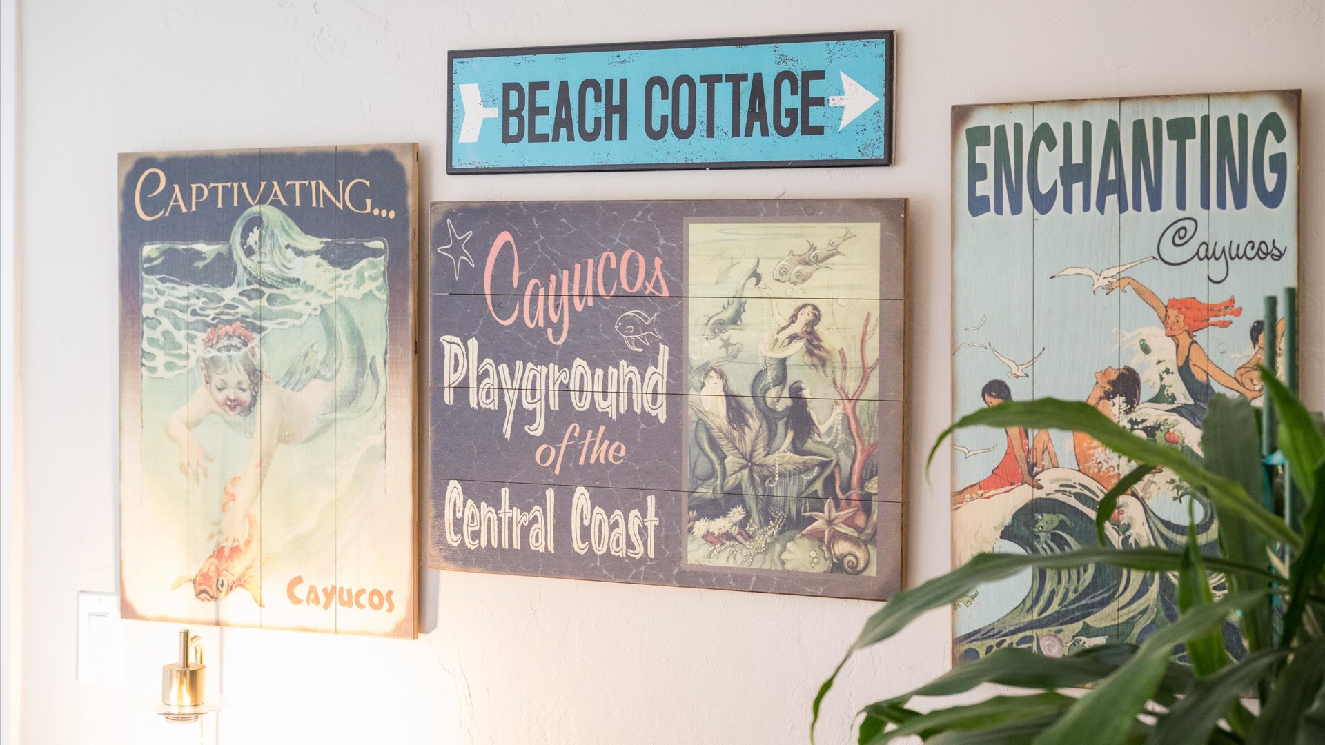 Local decor fills the home with all the charm of Cayucos