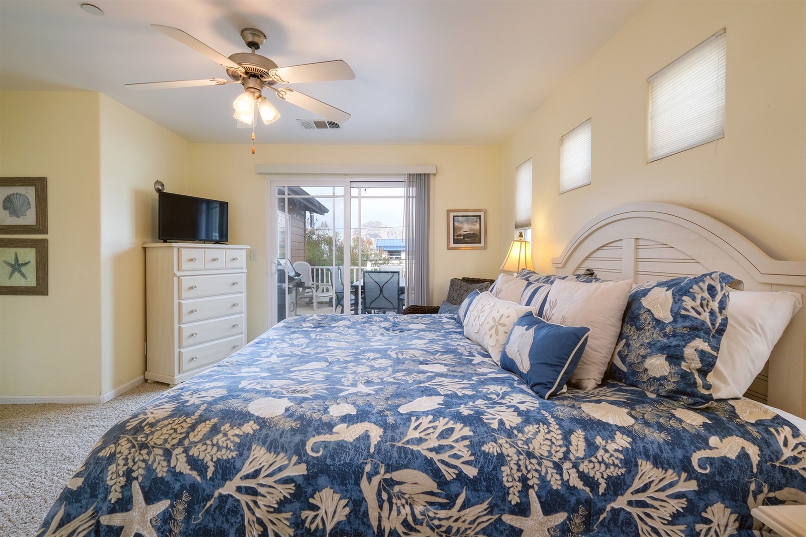 The master suite is very spacious and opens to the balcony