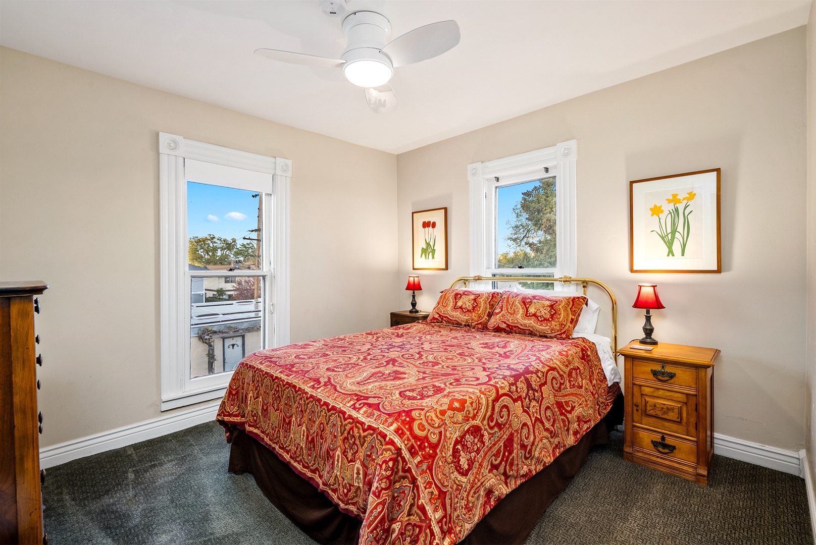 The Third bedroom is upstairs and has a queen bed.