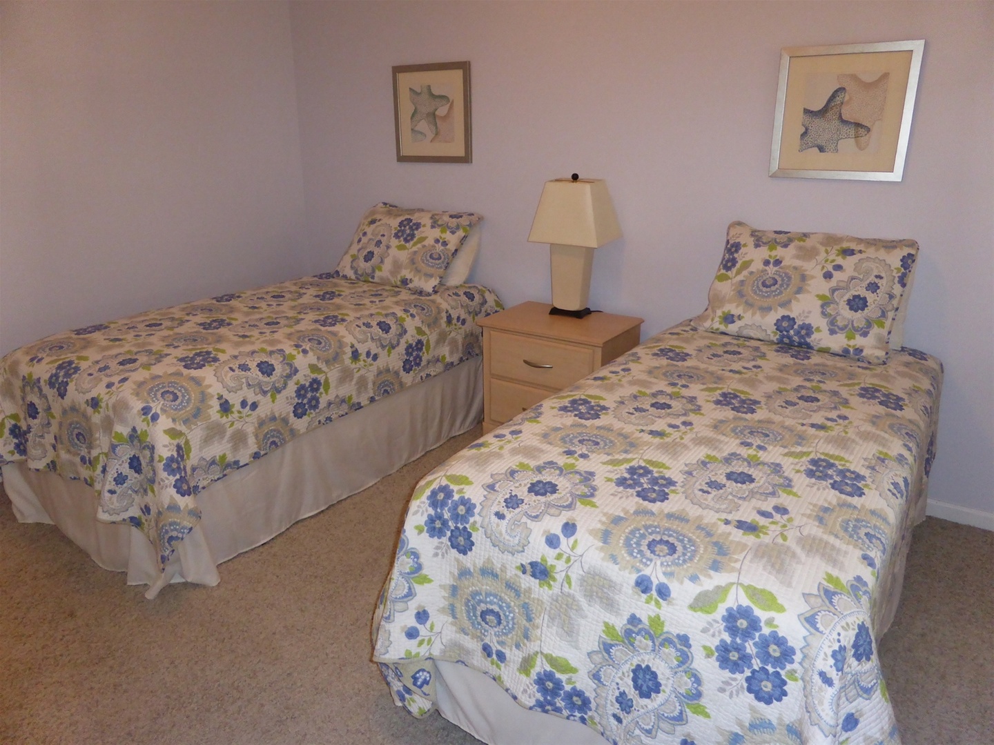 The third bedroom is also downstairs and has 2 twin beds