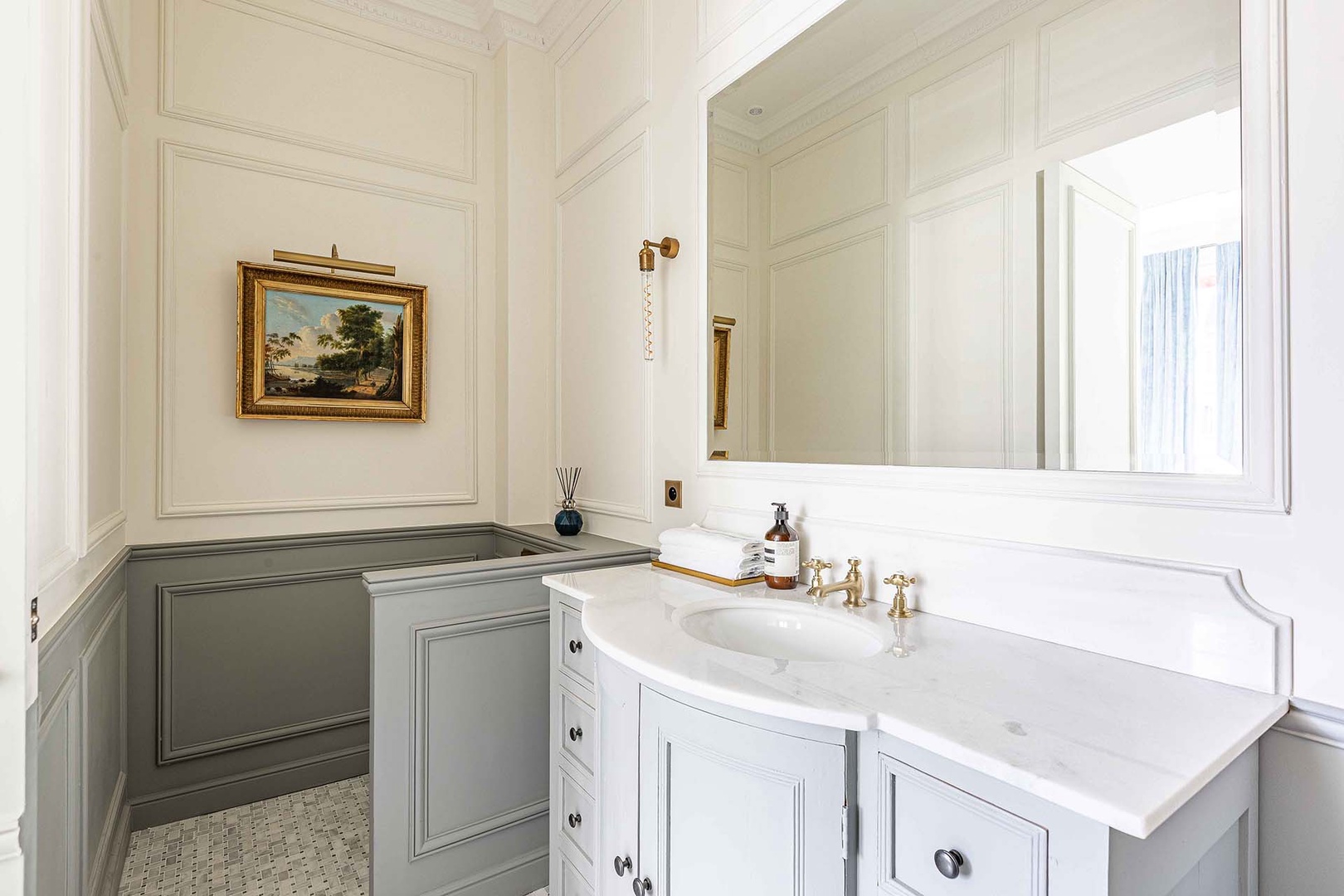 Abundant storage in both bathrooms at Orléans.