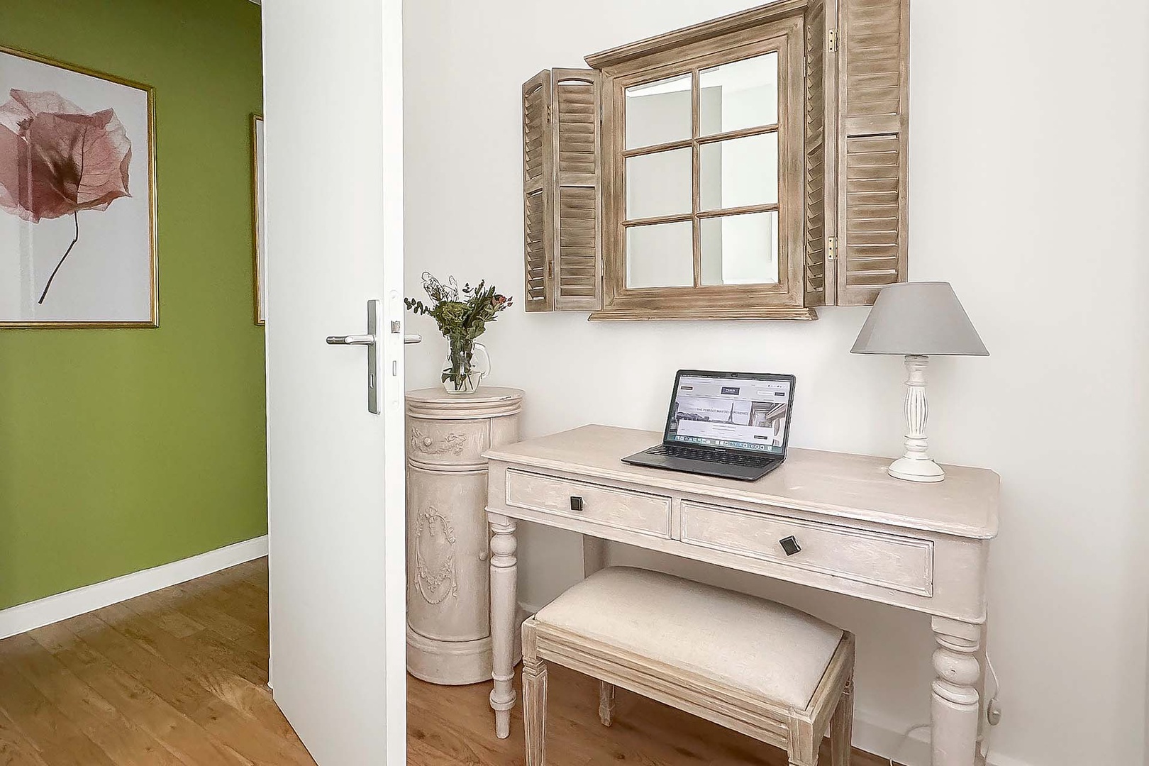 Desk area makes a great workstation in bedroom 3.