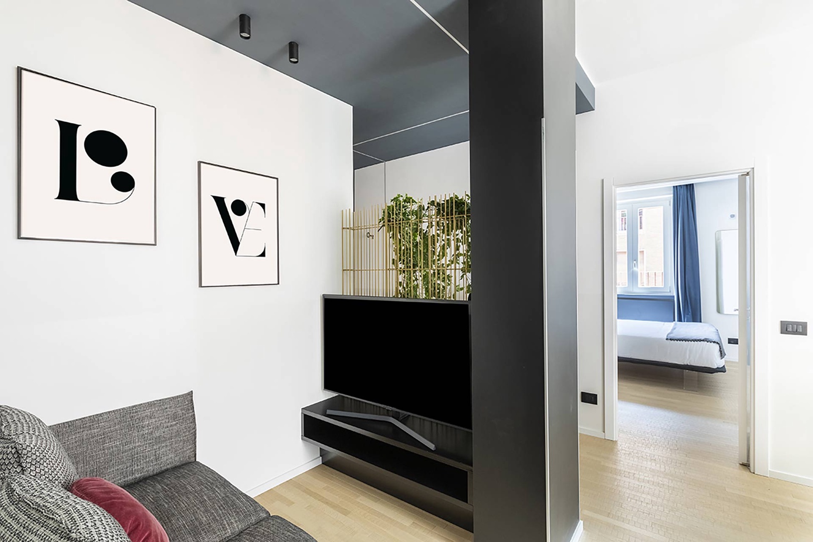 A TV corner just off the kitchen/dining area makes for a cozy nook.