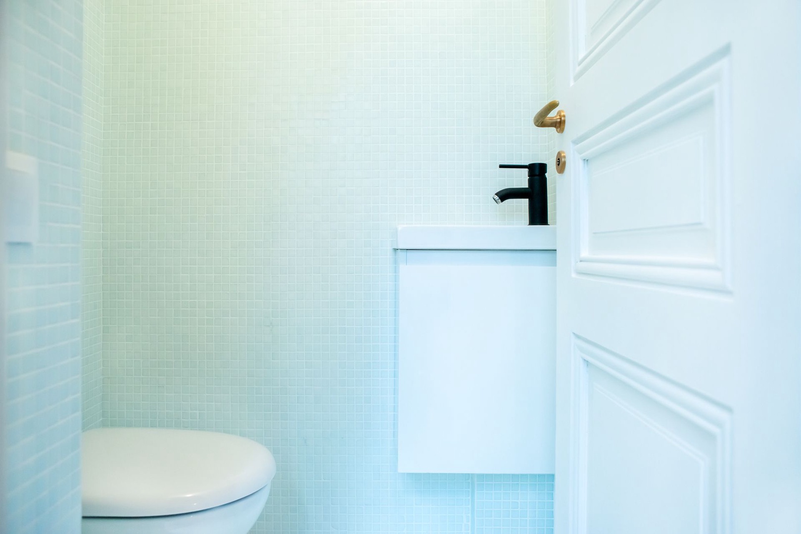There is also a practical separate half bath.