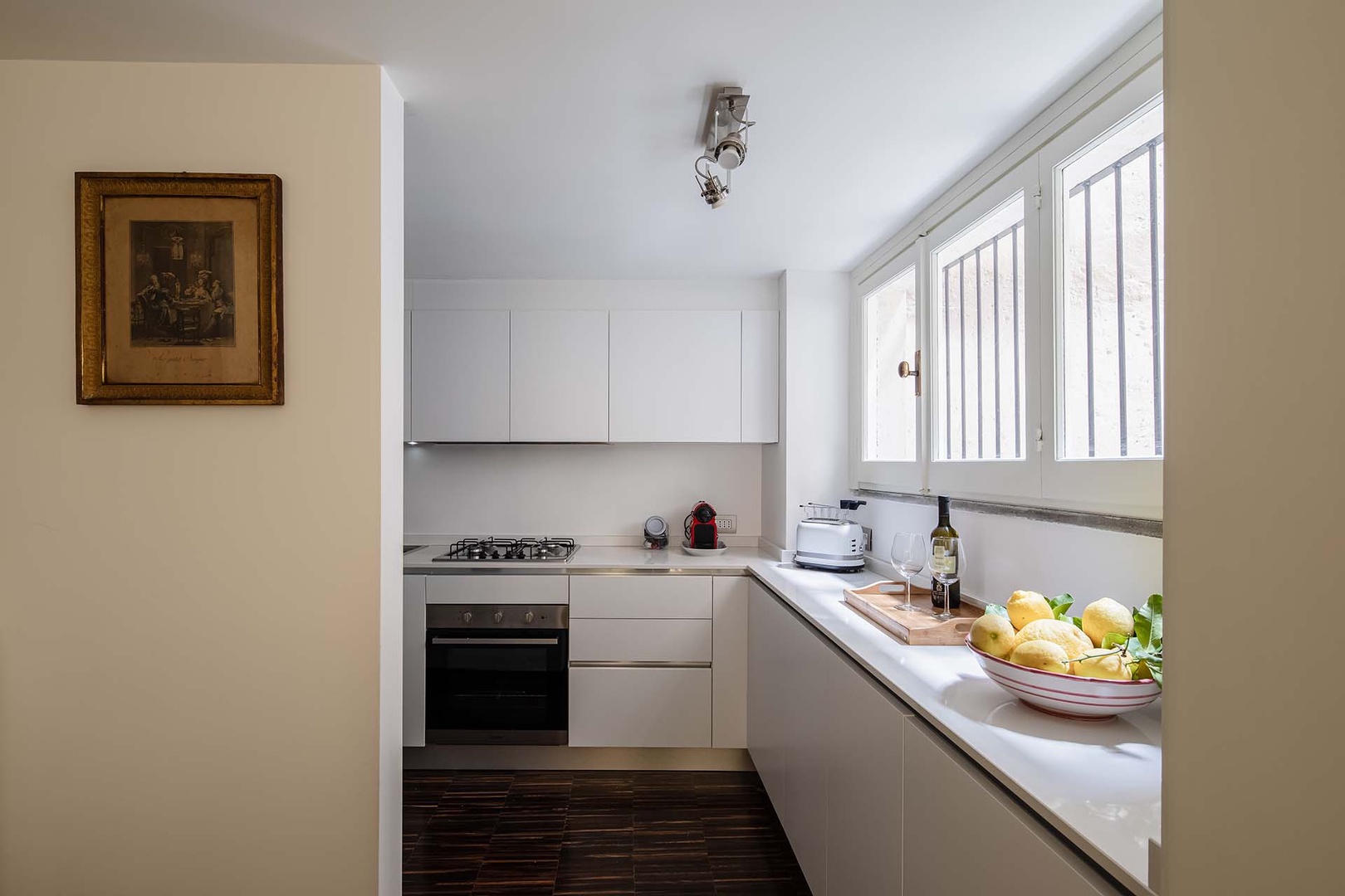 Modern kitchen with loads of counter space.