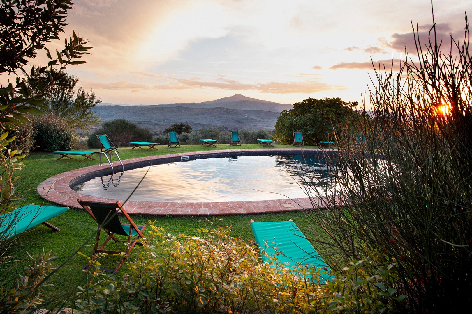 Spectacular views from the shared swimming pool. Pool is open during summer months.