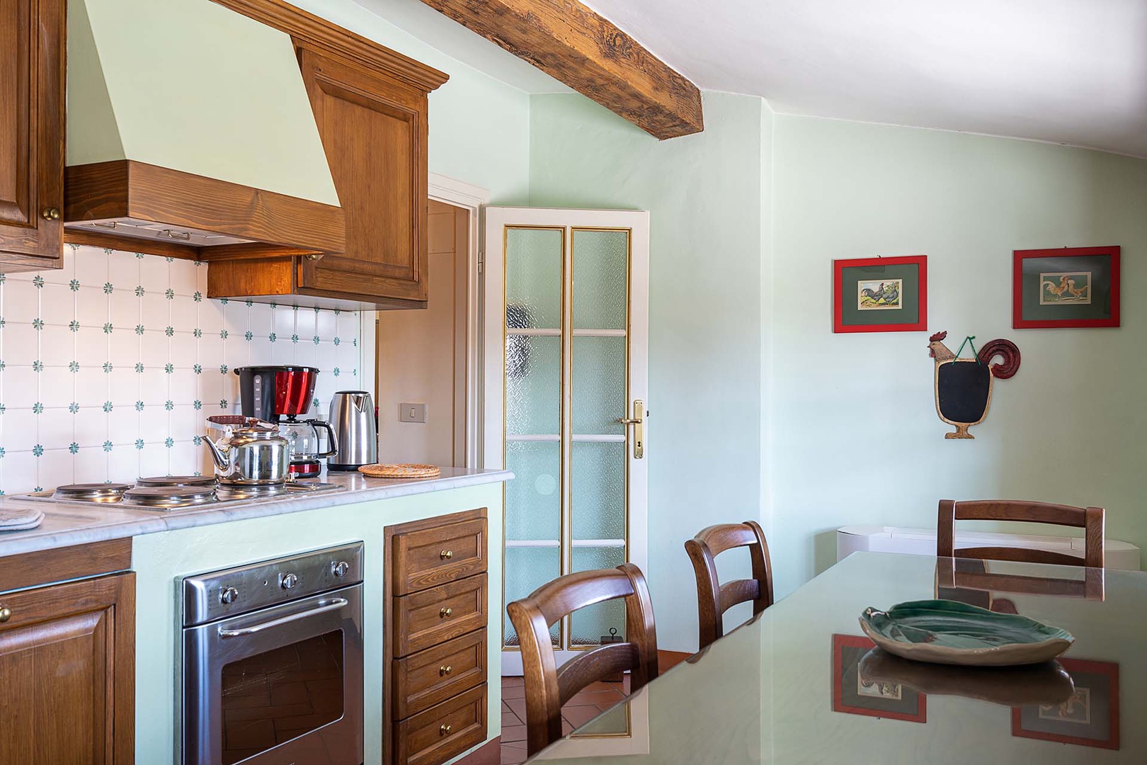 Time can be spent together in the eat in kitchen.