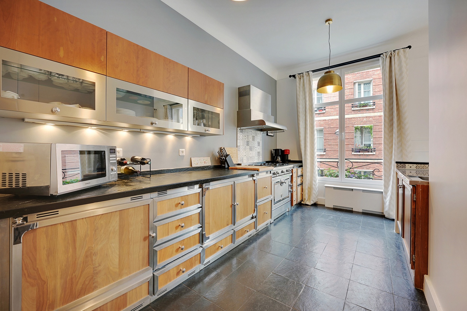 Gorgeous large kitchen is fully equipped.