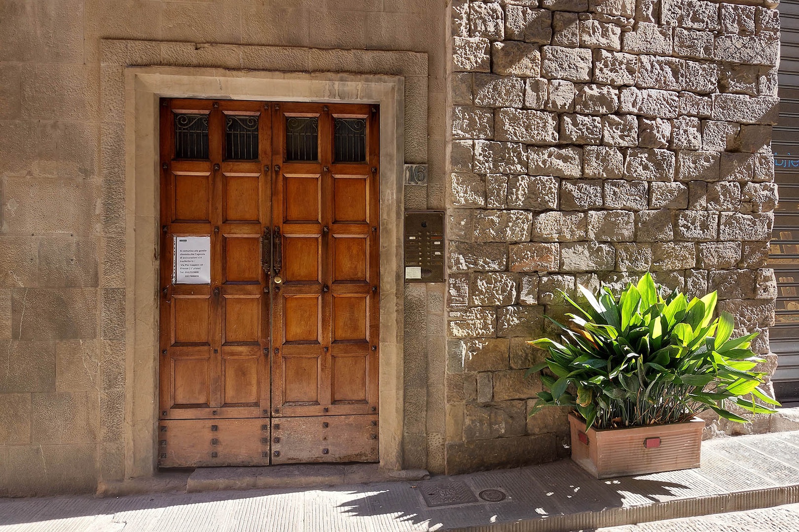 Handsome front door to the building