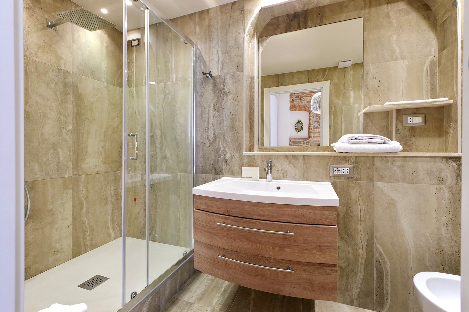 Two spacious bathrooms in Pierino make getting ready convenient for all.