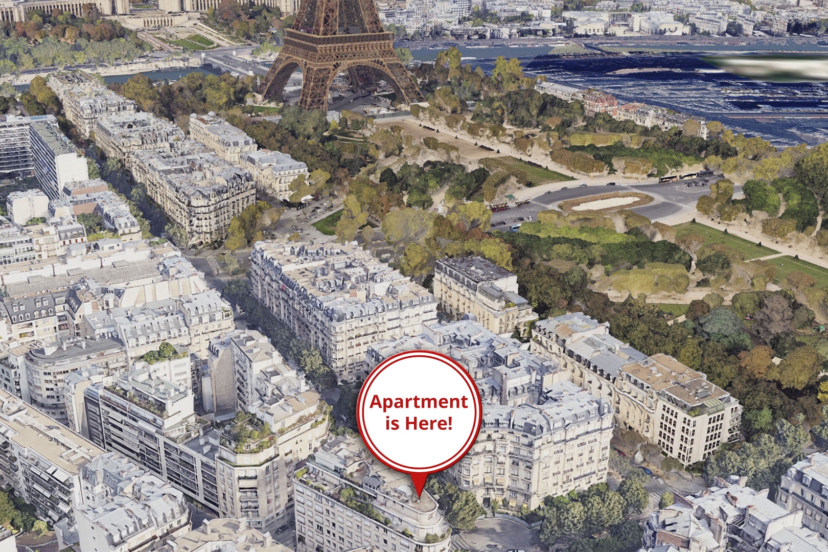 Incredible location near Eiffel Tower and Champ de Mars.
