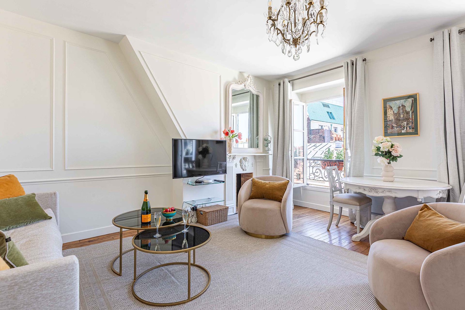 Large windows let in lots of natural light.