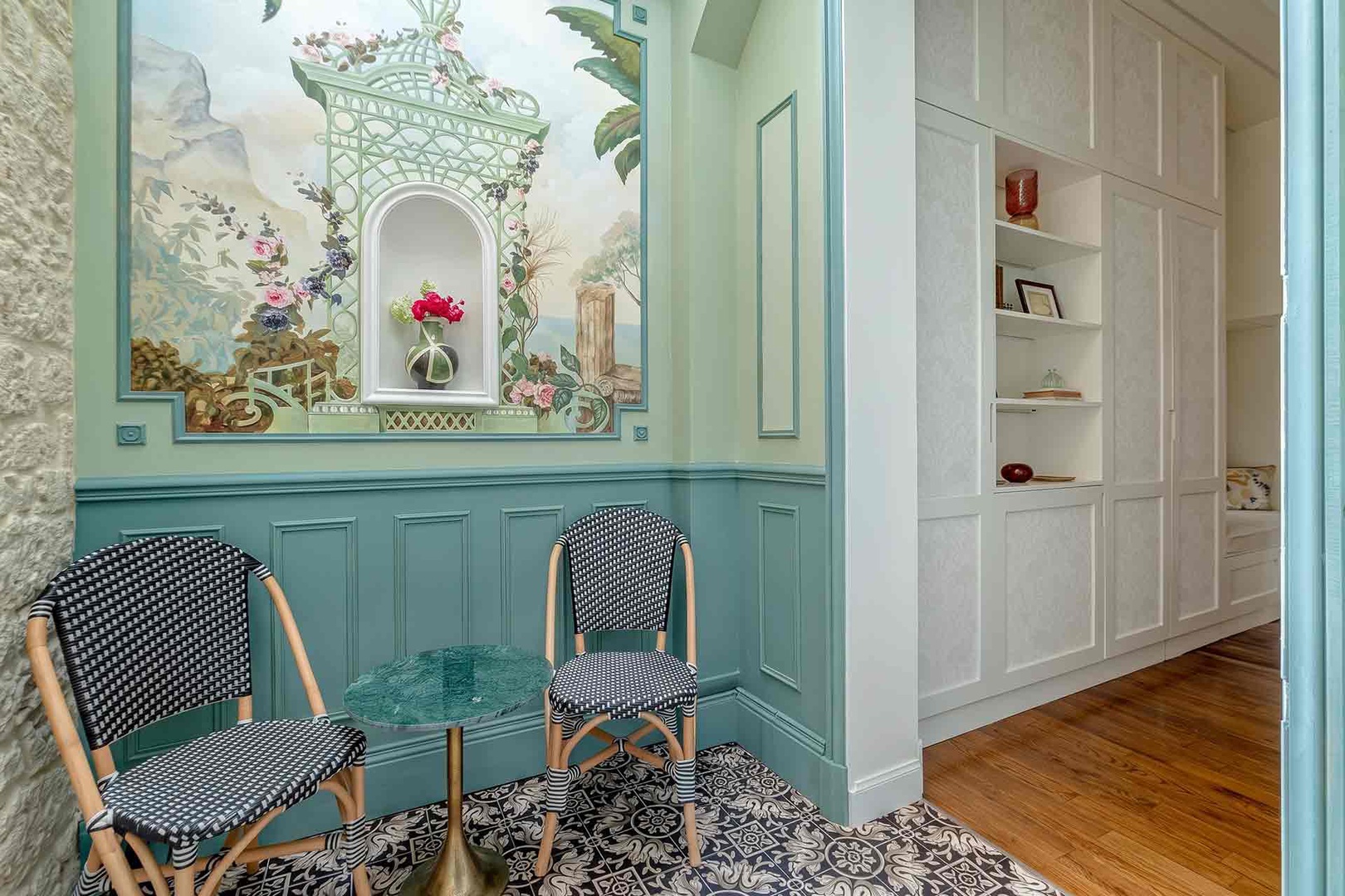 Iconic Parisian bistro chairs are perfect here!
